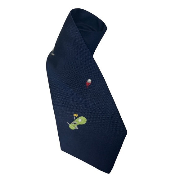 Nicole Miller NYC Neck Tie Textured Silk Luxury Golf Motif Y2K NOS NWT Made USA - Picture 4 of 12